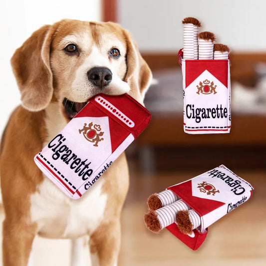 Stuffed Raw Dog Bite Toy Joint Cigarette Case